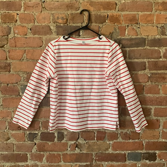 Red Striped Boat-neck Tee - Picture 3 of 4